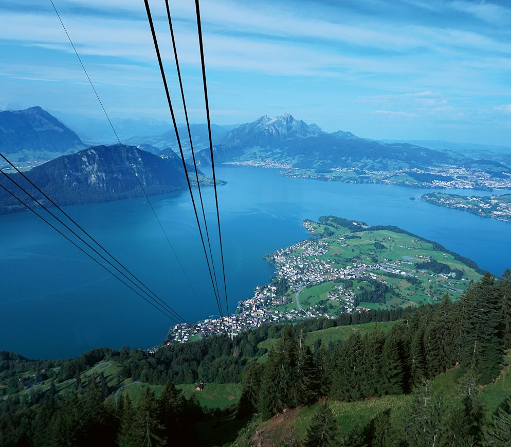 Beste Aussichten: Mit der Seilbahn von Weggis nach Rigi Kaltbad.