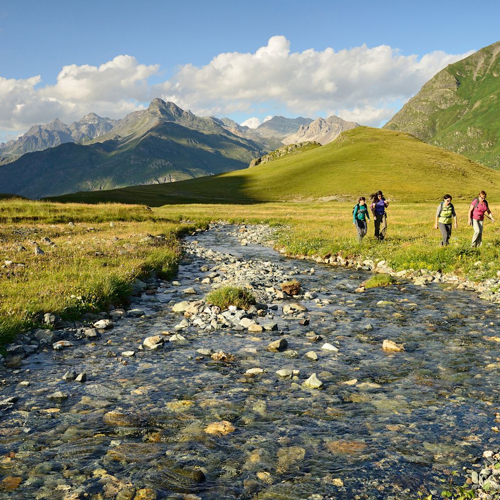 Wandern auf der Via Sett zwischen Bivio und Septimerpass