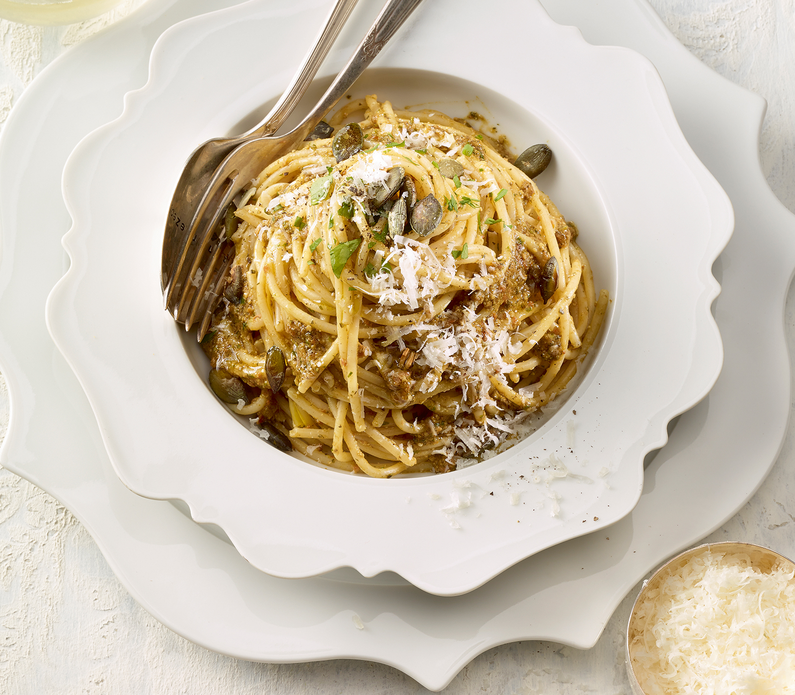 Spaghetti mit Kürbiskernpesto - Annemarie Wildeisens KOCHEN