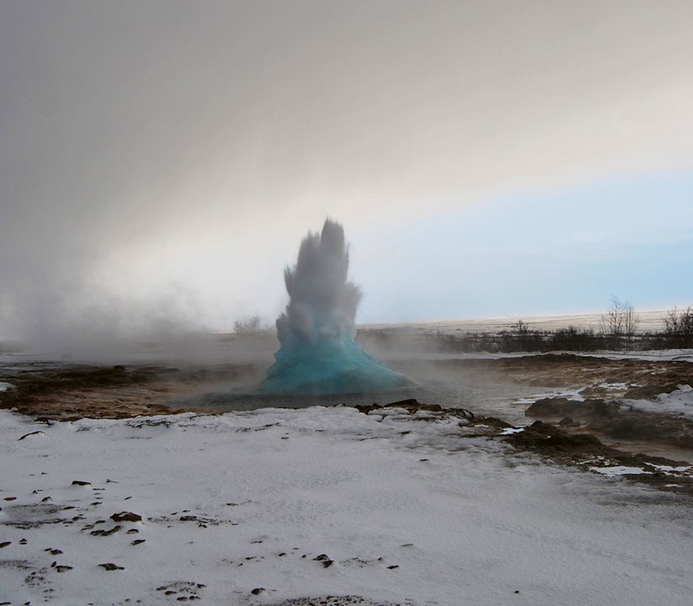 «Strokkur», der aktivste und damit zuverlässigste Geysir im Golden Circle.