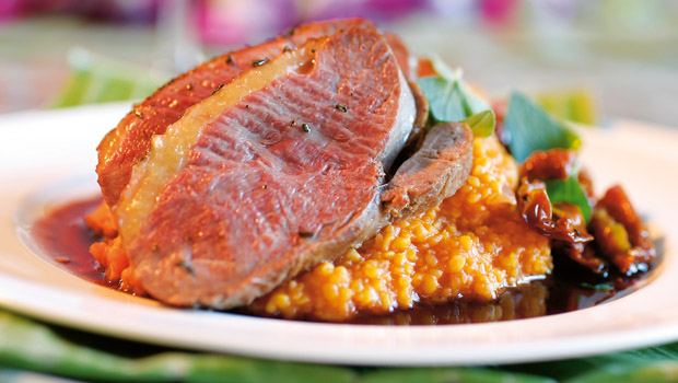 Gebratene Entenbrust an Balsamicosauce mit roter Polenta - Annemarie ...