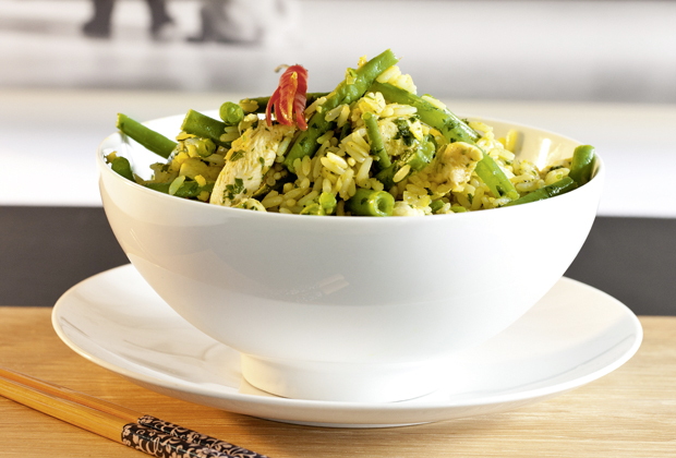 gebratener reis mit poulet und grunen bohnen annemarie wildeisens kochen