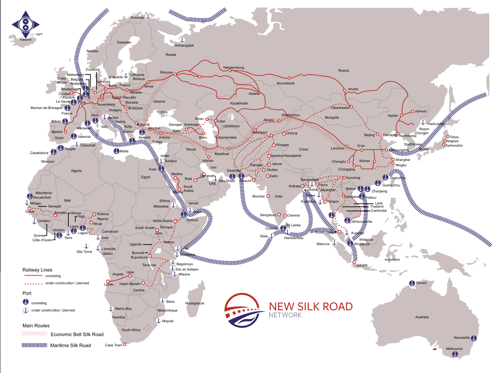 Nowy Jedwabny Szlak Mapa - New Silk Road