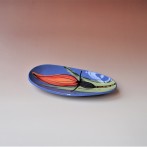 JK15-5 Oval plate, h.3x23x12cm stoneware, handpainted, TerraDelft23