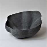 ME-M3 Bowl object, h.22x41x40,5cm, anthracite porcelain-white chamotte, TerraDelft1