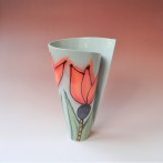 JK3-233-9 Spiralvase, 27x17x12cm, stoneware, handpainted, TerraDelft