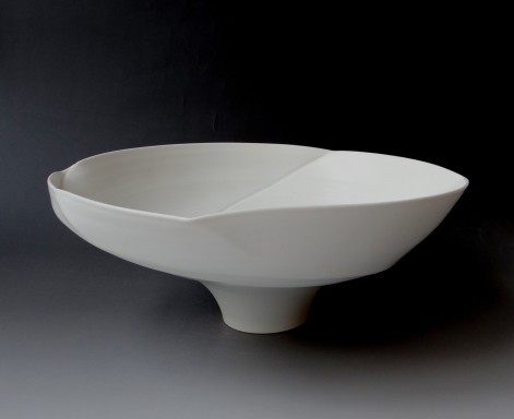 Greenaway, Victor; white bowl, porcelain, h.14xd.35cm, wheelthrown, TerraDelft1