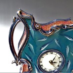 RE2301 Rococo Fish Clock, h.45,5x32x11,5cm, aardewerk-glazuur-goudluster-uurwerk, TerraDelft6