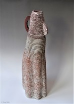 PB21-2 Figure Vessel 2019, stoneware clays, porcelain inlays, h.60x24x14cm, TerraDelft 2