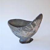 McW2112-4, Swing Bowl object, h.31x33x9cm, woodfired-stoneware, slate foot, TerraDelft1