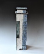 SS23-8D Doosobject hoog, 2023, h.56x15,5x15cm, raku keramiek-glazuur-glas, TerraDelft1