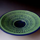 ZX2102 Bowl green and red, h.10xd.35,5cm, wheelthrown stoneware, TerraDelft1