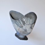 McW2112-4, Swing Bowl object, h.31x33x9cm, woodfired-stoneware, slate foot, TerraDelft2