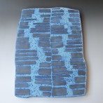 PB22-W3 dark bluw wall piece 3, h.50x35,5x3,5cm, stoneware, TerraDelft