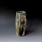 Merwe, Anton vd; Vase, porcelain-woodfired, h.26x10x10cm, TerraDelft2