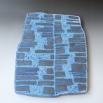 PB22-W2 dark bluw wall piece 2, h.50x36,5x3,5cm, stoneware, TerraDelft