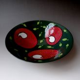 ZX2101 Bowl green and red, h.8xd.27,5cm, wheelthrown stoneware, TerraDelft1