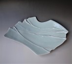 HG1807 Plate Leaf L, porcelain-celadon glaze, h.7x43,5x28cm, TerraDelft5