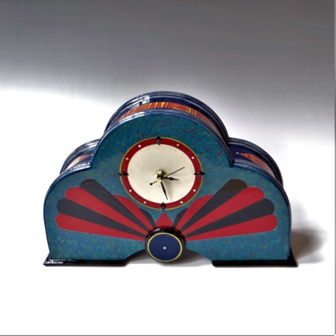 RE2304 Deco Style Clock , h.23,5x36,5x10cm, aardewerk-glazuur-uurwerk, TerraDelft1