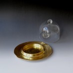 IJ13 Golden Cheese Cover, porcelain-gold-glass, h.16xd.21cm, 2 parts, TerraDelft3