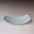 GH23D-G13 Plate Leaf L, 7,5x38x21cm, porcelain-celadon, TerraDelft1