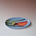JK15-6 Oval plate, h.3x23x12cm stoneware, handpainted, TerraDelft24