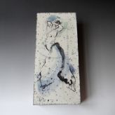 SS-MJL 20-08 raku wall rectangle, handpainted, 40x18x10cm, TerraDelft2