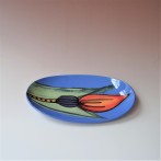 JK15-3 Oval plate, h.3x23x12cm stoneware, handpainted, TerraDelft24