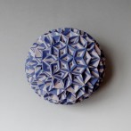 BvR 20-01 Object blue-copperred, 9x12x12cm, carved porcelain, TerraDelft3G