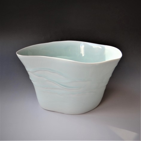 HG1602 Flower vase, porcelain-celadon glaze, h.18x24x31cm, TerraDelft3