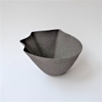 ME-M2 Bowl object, h.18x29x30cm, brown porcelain-white chamotte, TerraDelft5