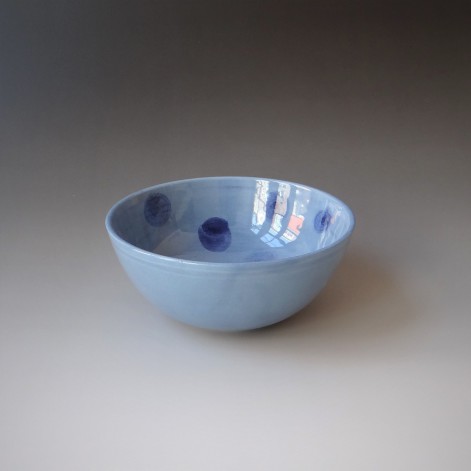 ZX21-1, Bowl, d.blue on blue, h.6,5xd.15cm, wheel-thrown, handdecorated, TerrraDelft