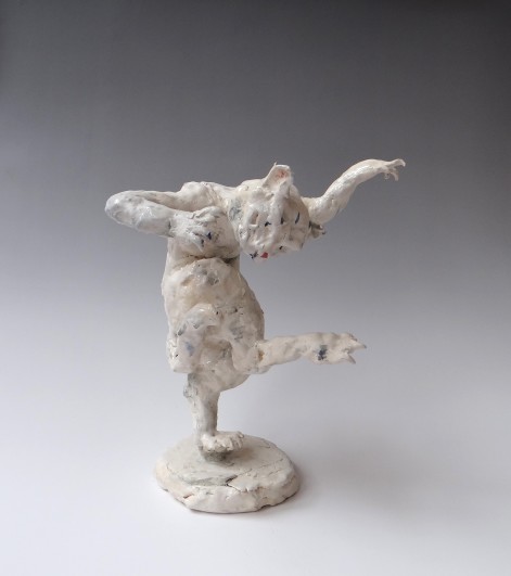 Cat-Dances-h.32cm-stoneware-Terra-Delft-1