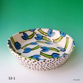 M Straight Bowl S3-1, casted earthenware, handecorated, h.7xd.30,5cm, TerraDelft