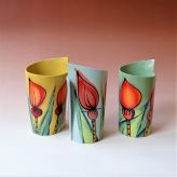 JK16 Cylinder vases M, h.16×12×9cm, stoneware, handpainted, TerraDelft