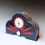 RE22-10 Wide Deco style clock, h.24x36,5x10cm, aardewerk-glazuur, TerraDelft2