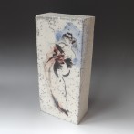 SS-MJL 20-06 raku wall rectangle, handpainted, 40x18x10cm, TerraDelft1