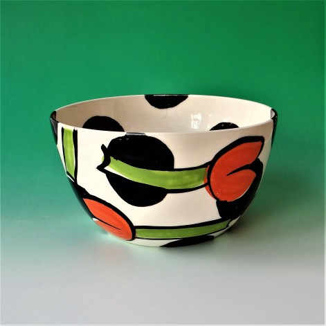 S2-1 Bowl, casted earthenware, handdecorated, h.15xd.28cm, TerraDelft2
