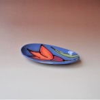 JK15-7 Oval plate, h.3x23x12cm stoneware, handpainted, TerraDelft23