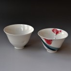 Teabowl red, wheel thrown porcelain, h.7,5xd11cm, TerraDelft3