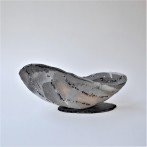 McW2112-5, Swing Low object, h.16x34x7,5cm, woodfired-stoneware, slate foot, TerraDelft2