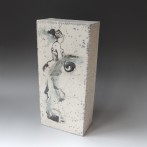 SS-MJL 20-07 raku wall rectangle, handpainted, 40x18x10cm, TerraDelft1