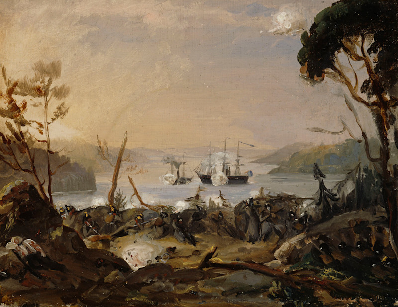 Sotalaivoja 1800-luvun maalauksessa.