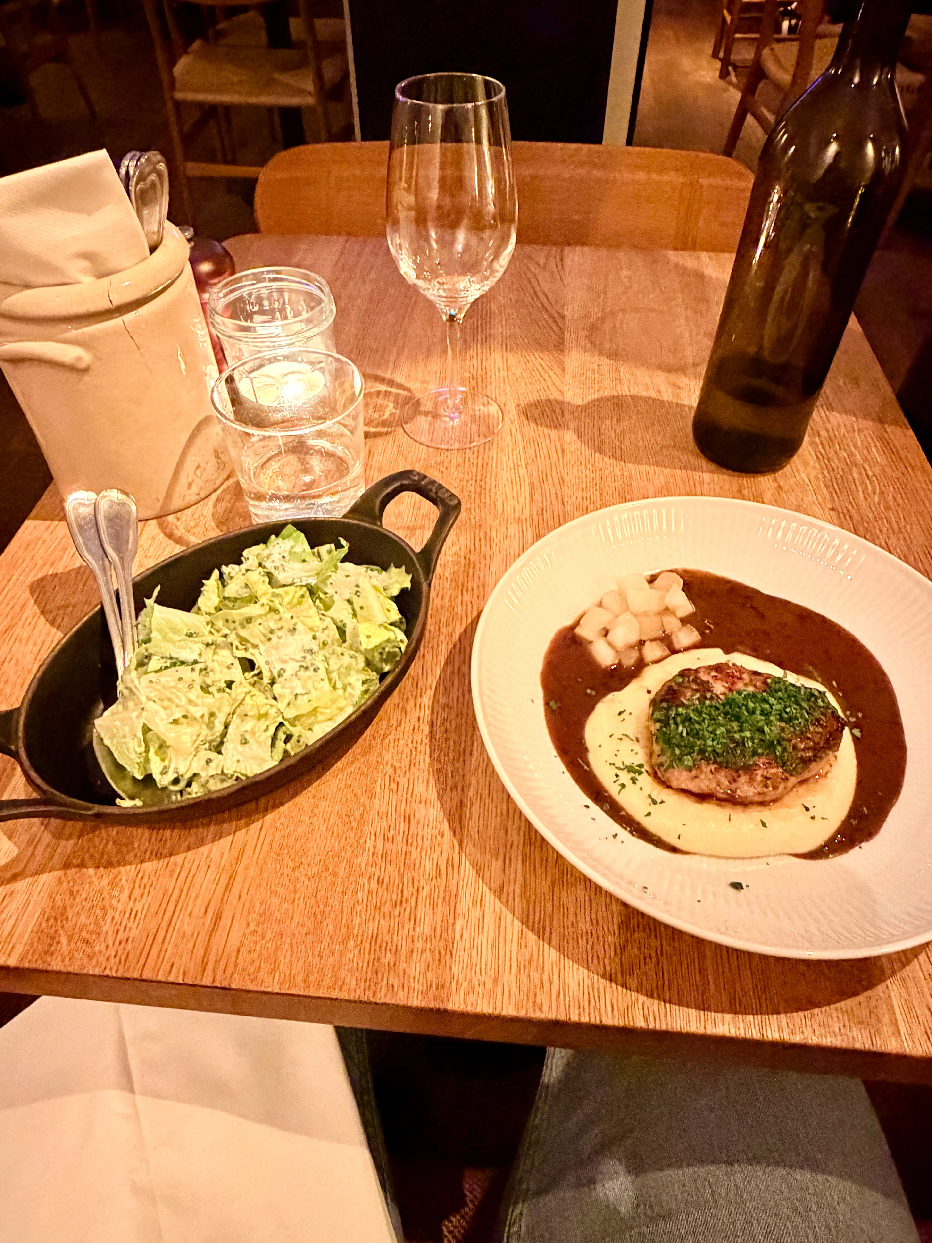 Dinner at Madklubben, a popular restaurant in Copenhagen.