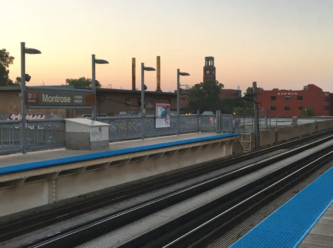 The Chicago L at the Montrose Stop