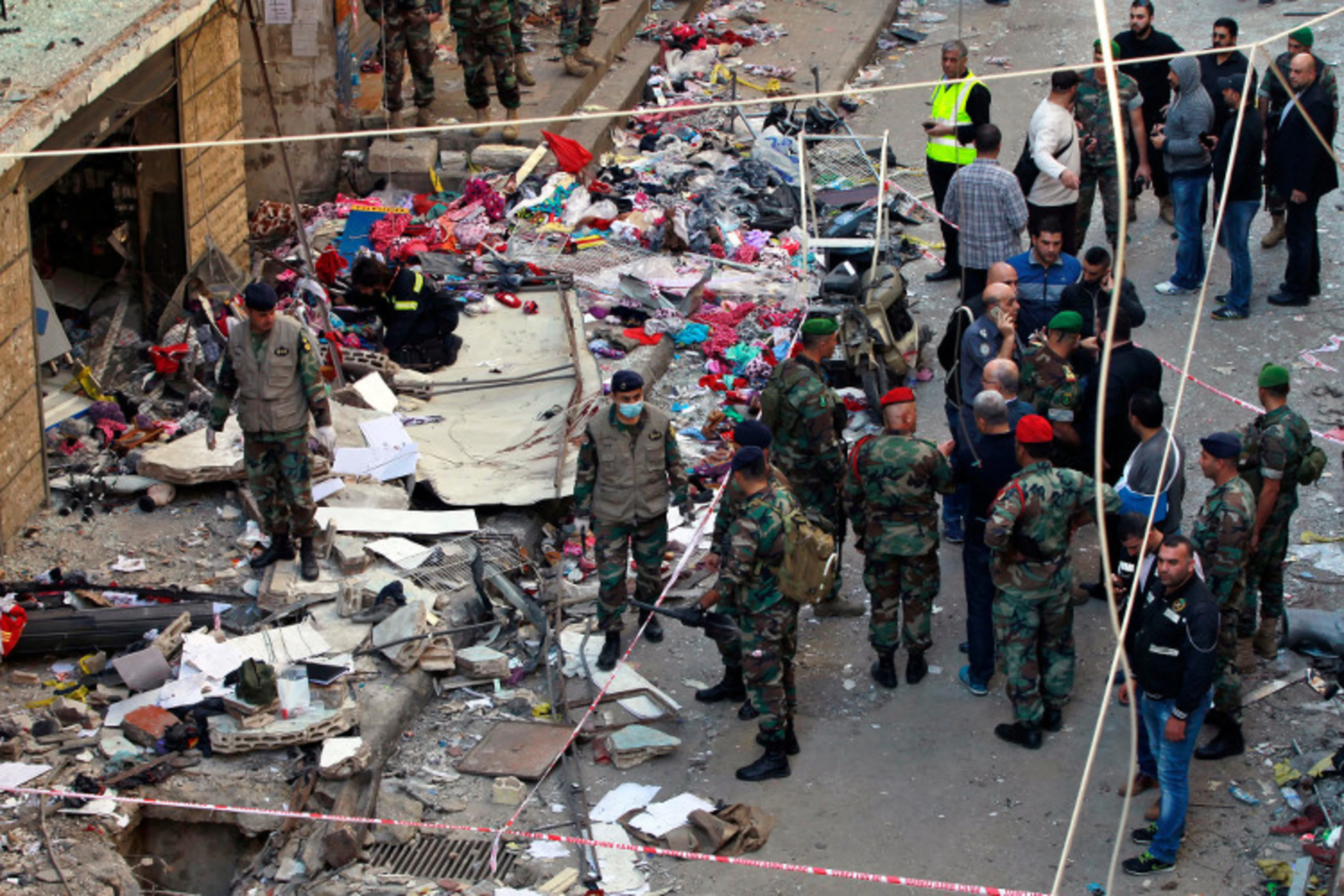 A photo showing the aftermath in Lebanon