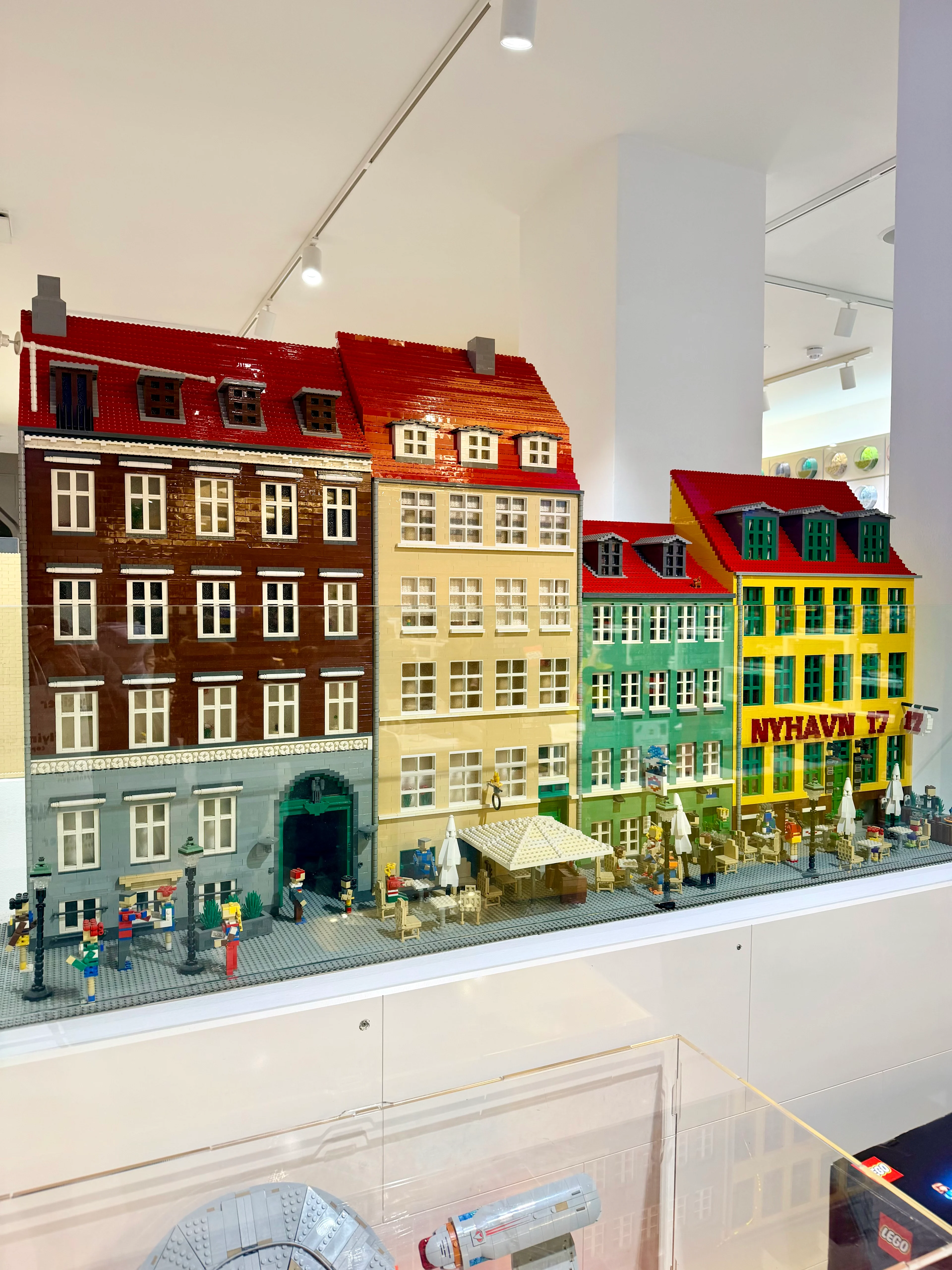 The Lego version of Nyhavn, capturing the iconic Copenhagen waterfront in brick form.