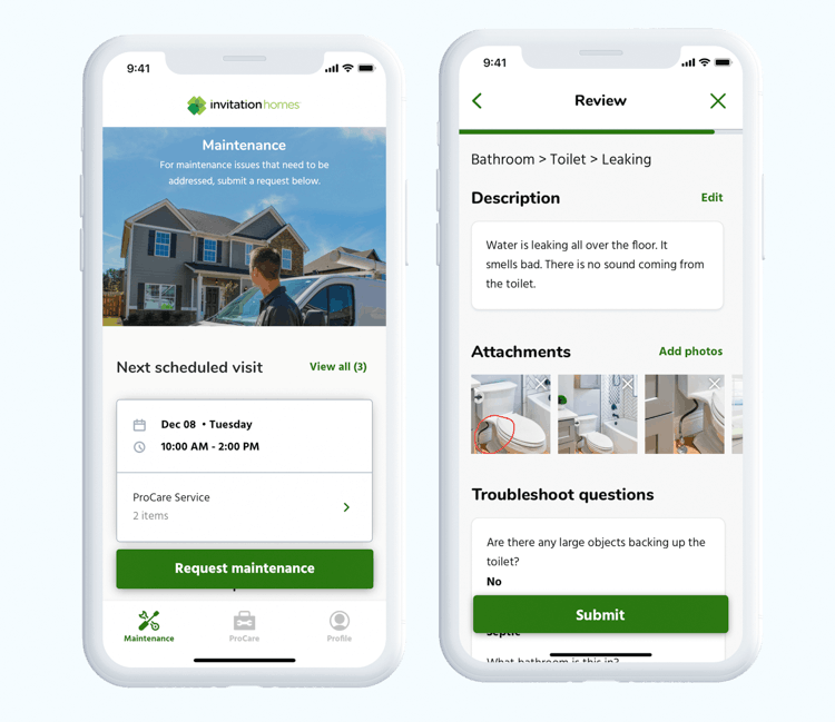 Graphic of a smart phone with maintenance app