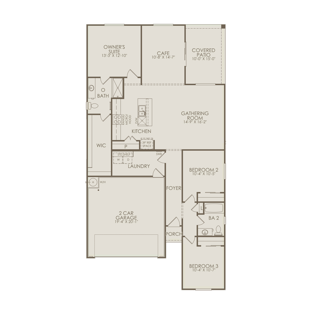Copper Falls community Verbena single-story floor plan