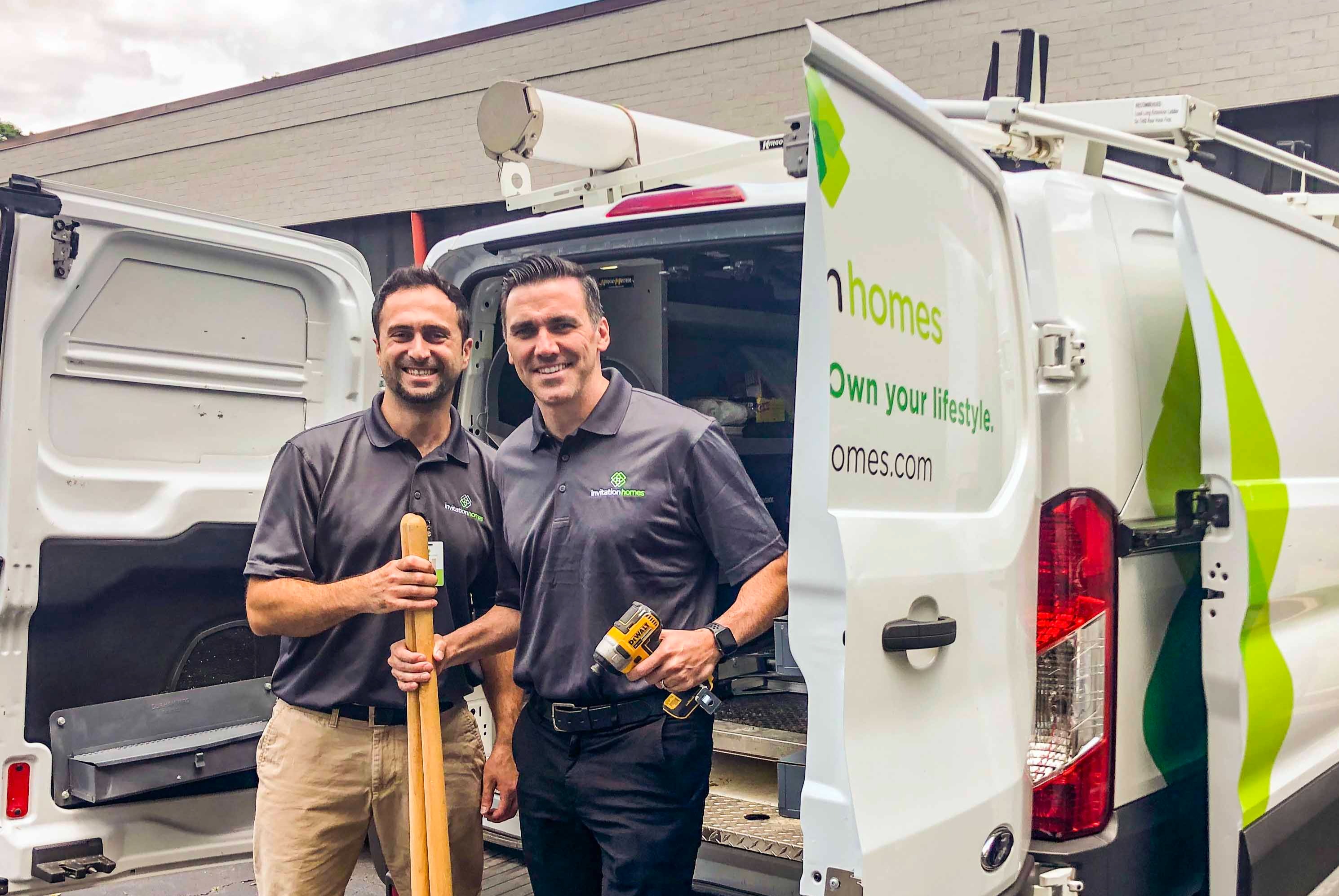 Invitation Homes CEO working together with maintenance tech.